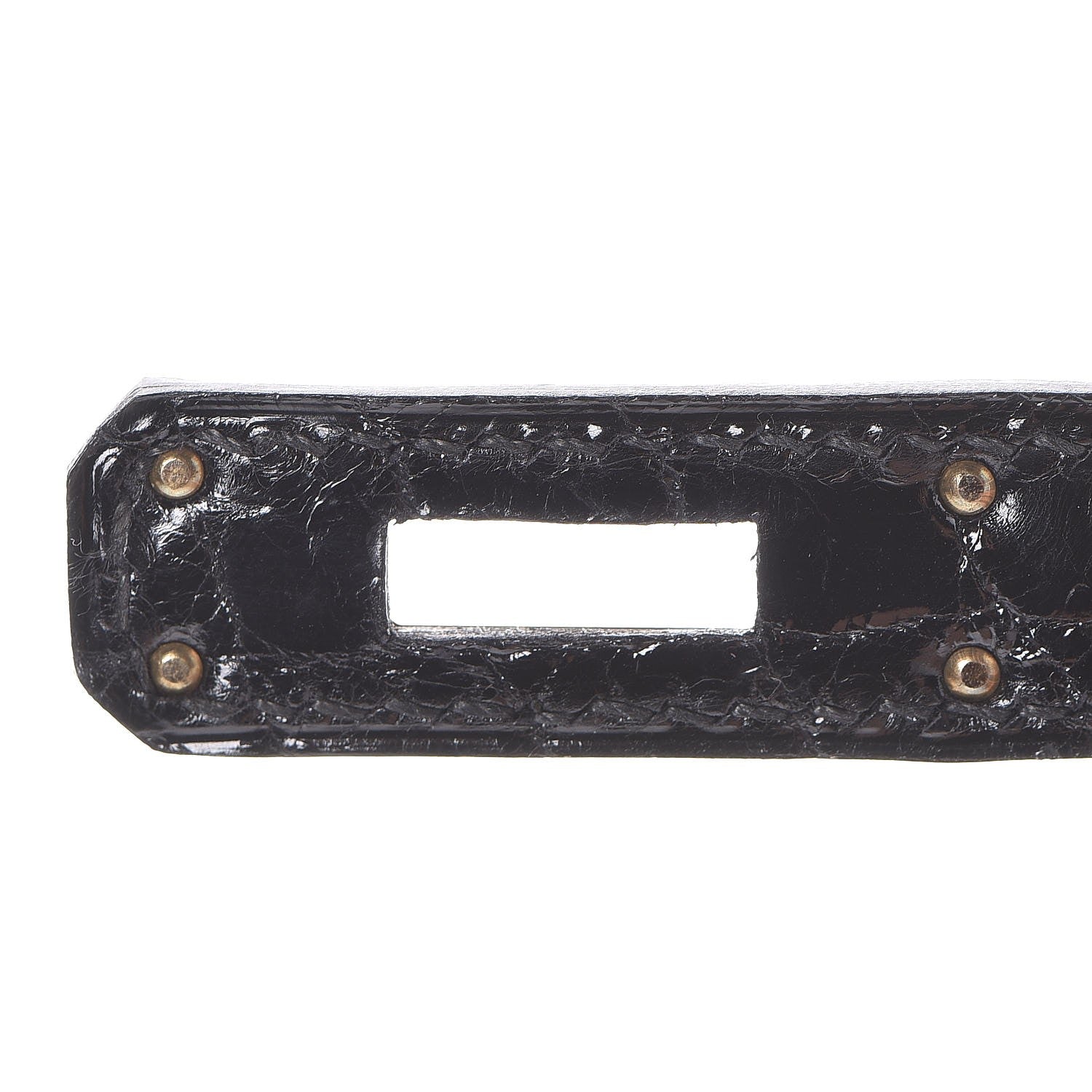 Hermes Shiny Niloticus Crocodile Kelly Cut Pochette Black 8 of 24