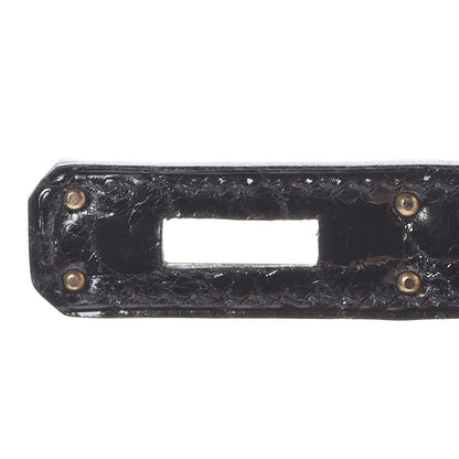 Hermes Shiny Niloticus Crocodile Kelly Cut Pochette Black 8 of 24