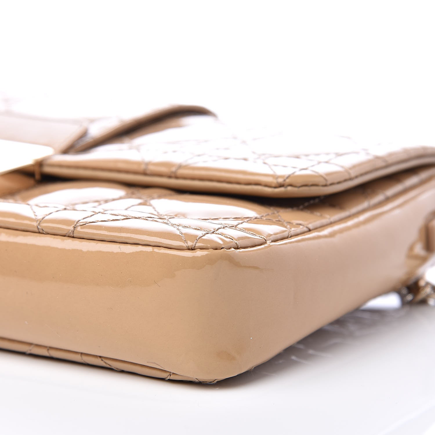 Christian Dior Patent Cannage New Lock Pouch Beige 9 of 11