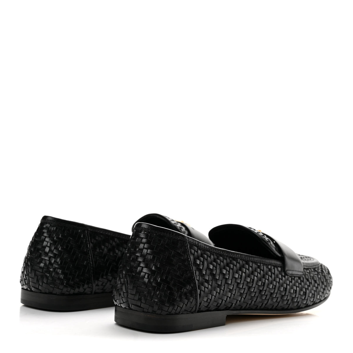 Goatskin Braided Soho Flat Loafer 41 Black