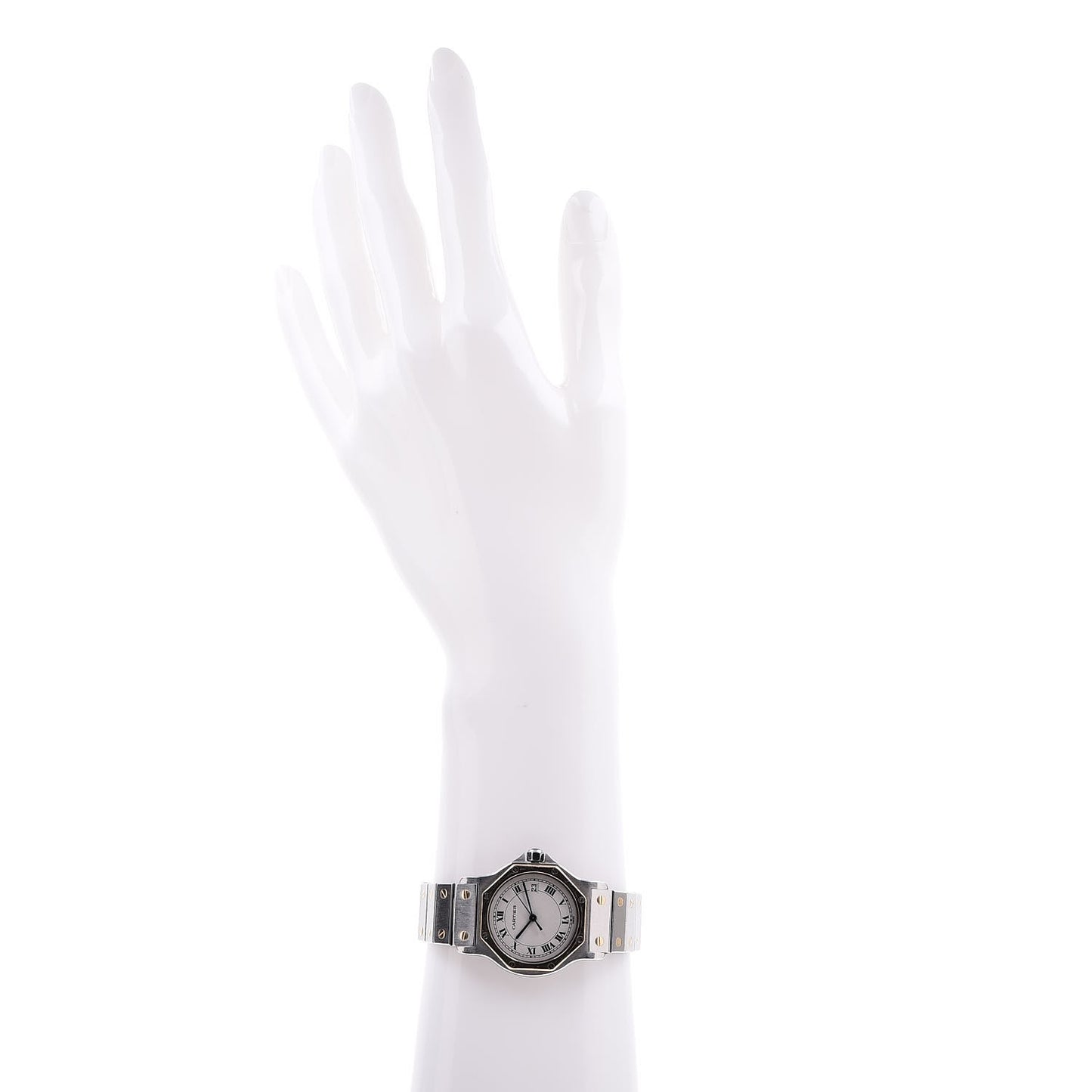 Stainless Steel 18K Yellow Gold 29mm Santos Octagon Quartz Watch