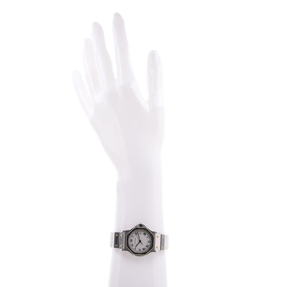 Cartier Stainless Steel 18K Yellow Gold 29mm Santos Octagon Quartz Watch 2 of 6