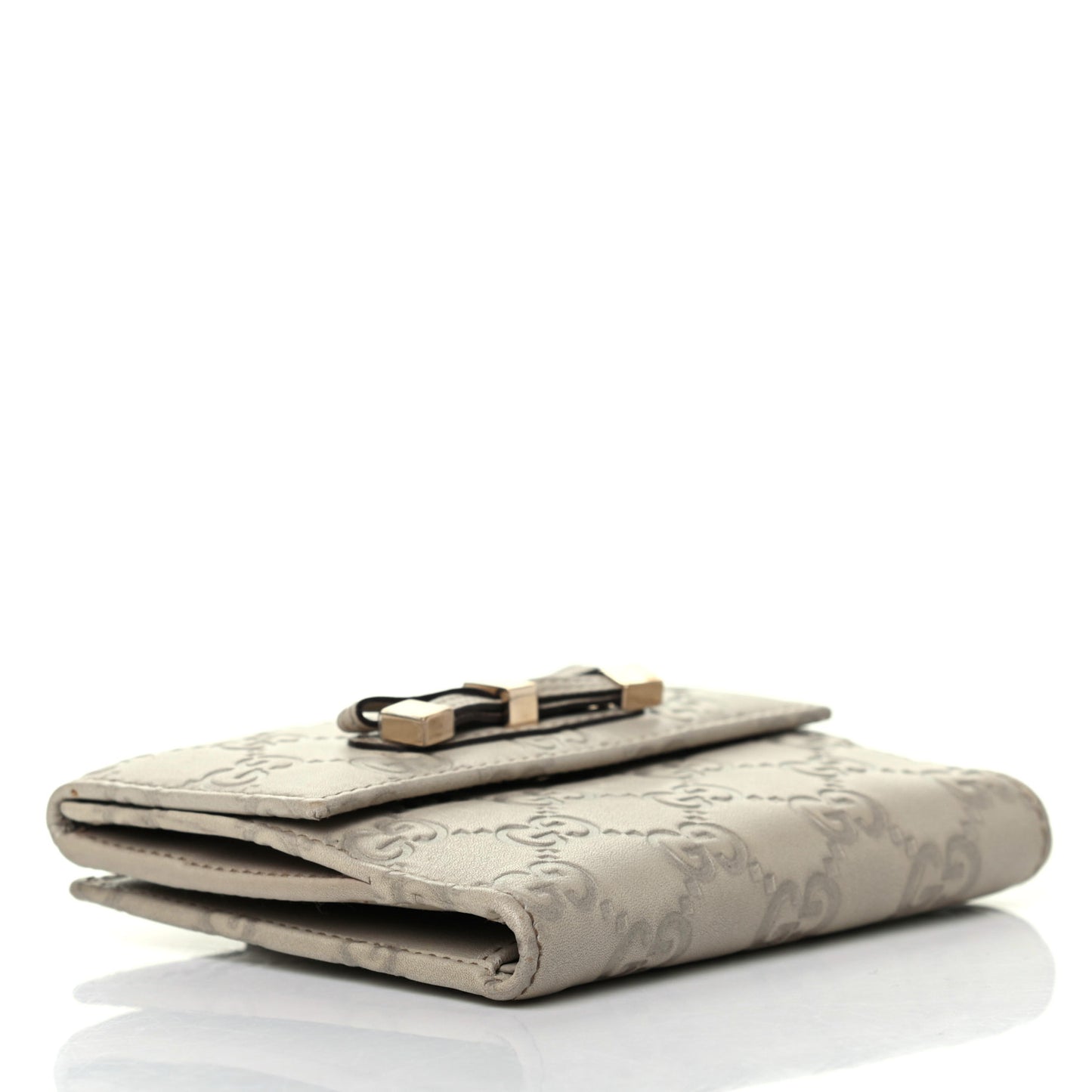 Guccissima Princy French Flap Wallet Off White