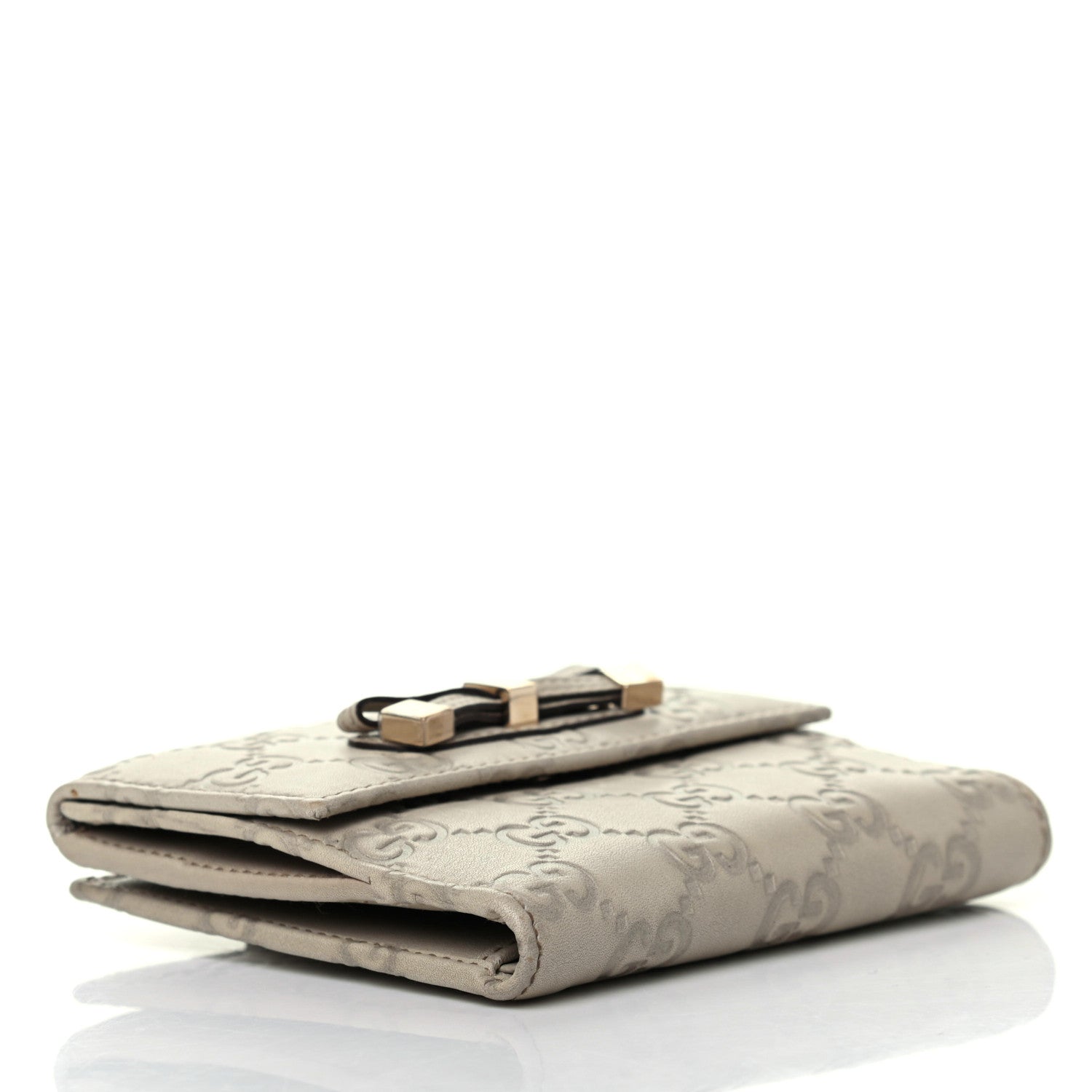 Gucci Guccissima Princy French Flap Wallet Off White 4 of 7