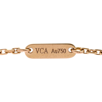Van Cleef & Arpels 18K Rose Gold Carnelian Sweet Alhambra Pendant Necklace 4 of 5