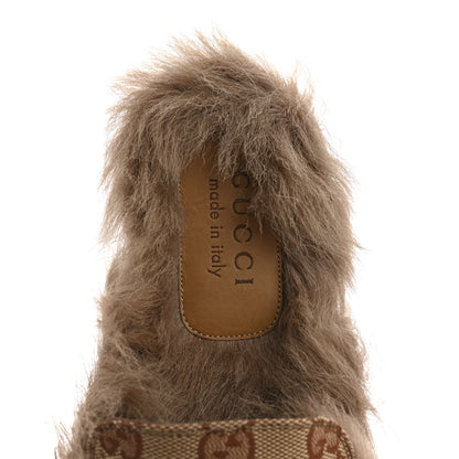 Gucci GG Monogram Fur Mens Princetown Slippers 7.5 Beige Ruggine Rust 8 of 8