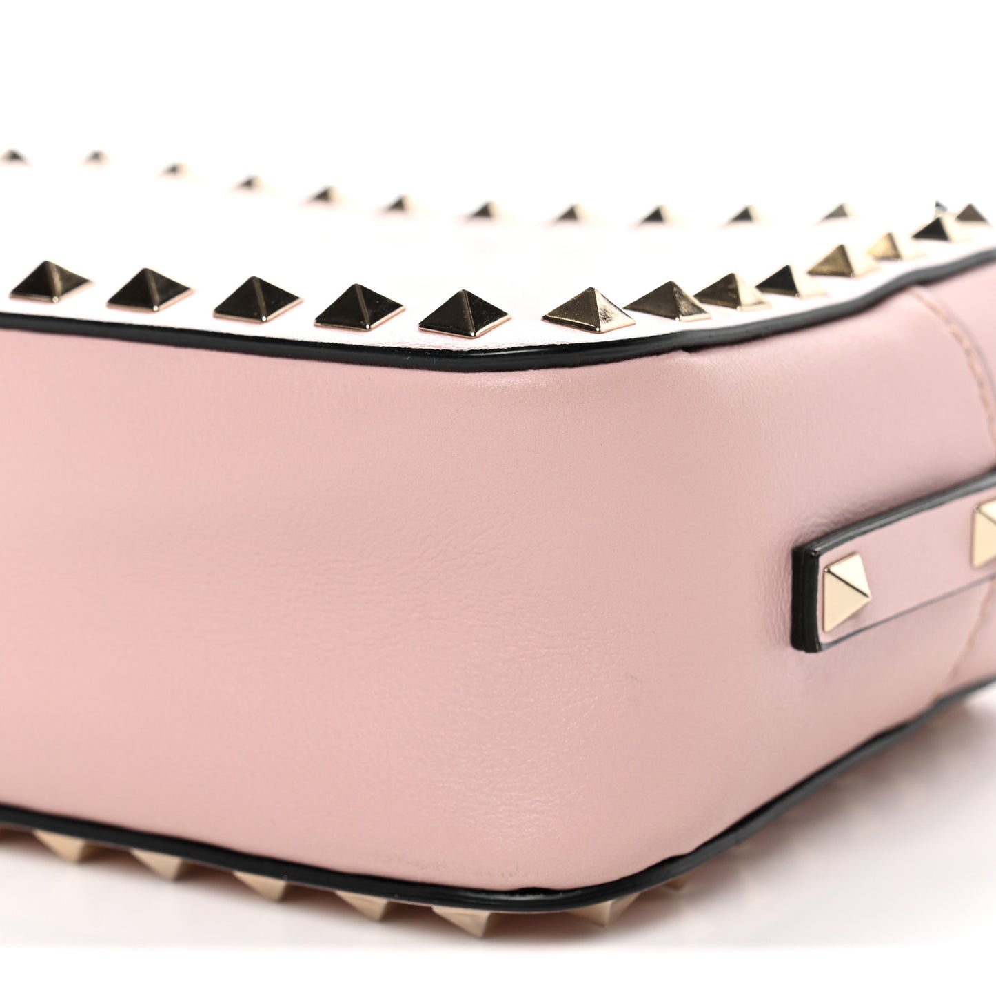 Calfskin Rockstud Camera Crossbody Bag Water Rose