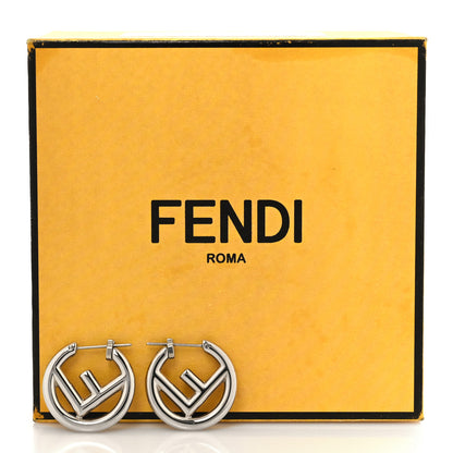 Fendi Metal FF Hoop Earrings Silver 5 of 5