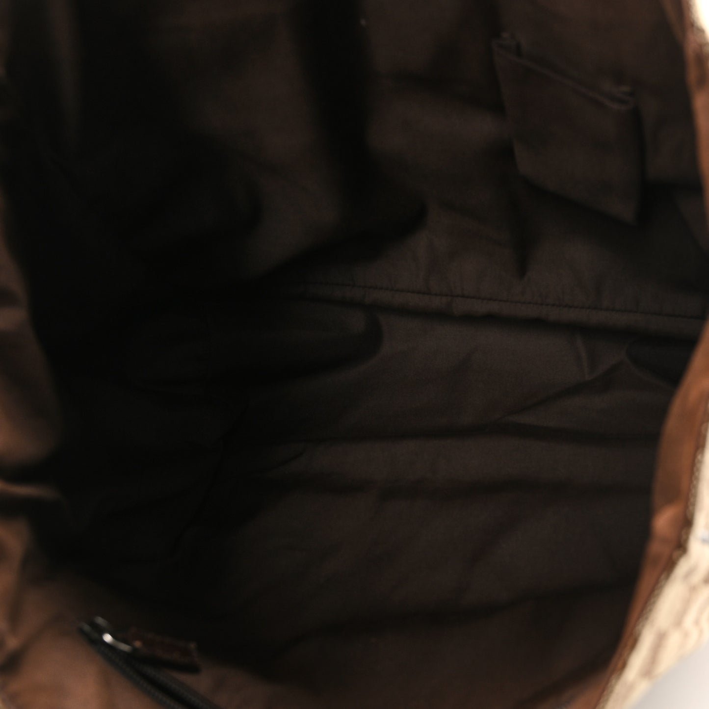 GG Monogram Medium Web Handle Double Pocket Tote Brown