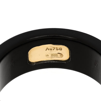 Gucci 18K Yellow Gold Synthetic Corundum Interlocking G Icon Ring Black 53 6.25 4 of 6
