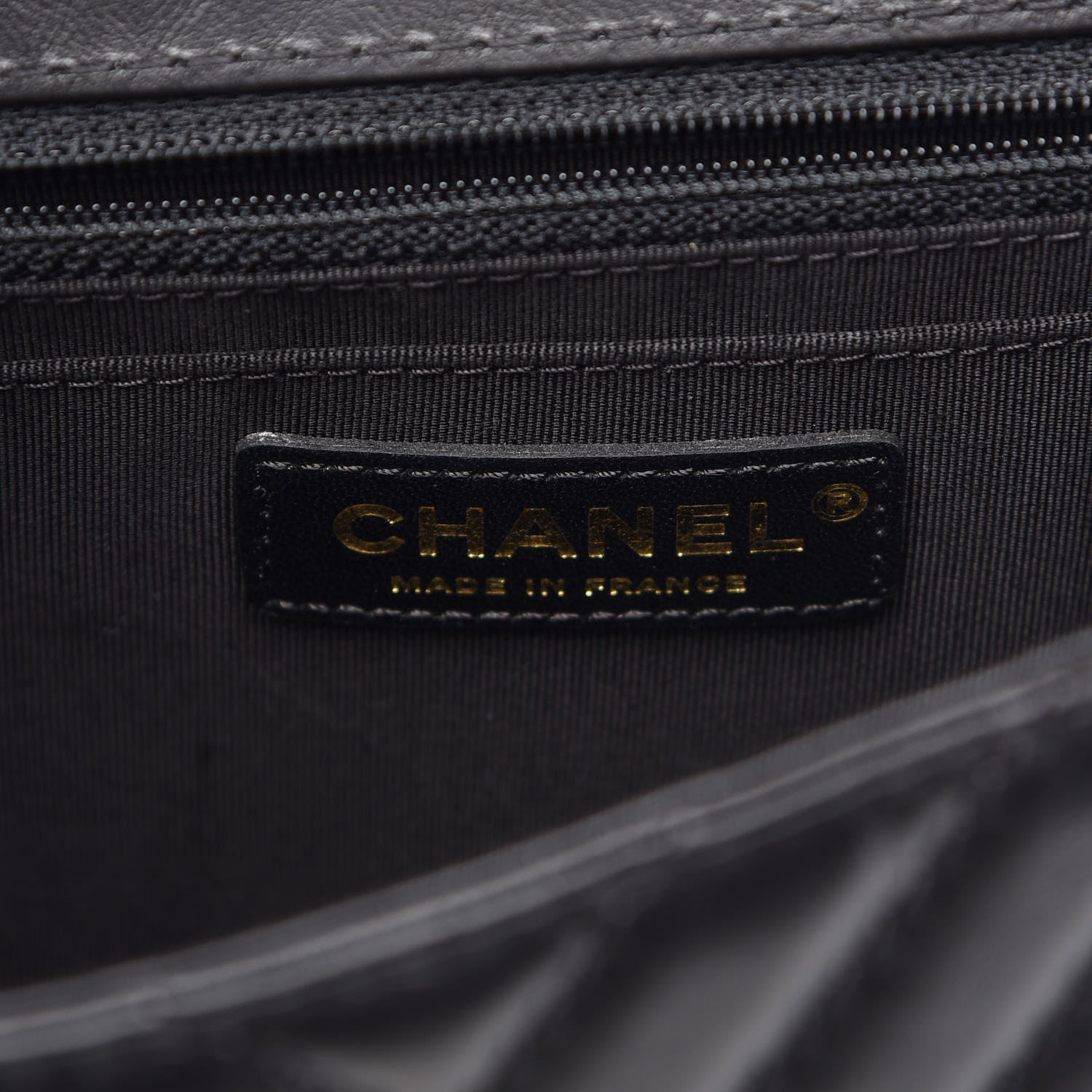 Chanel Calfskin Chevron Quilted Top Handle Flap Black 6 of 9