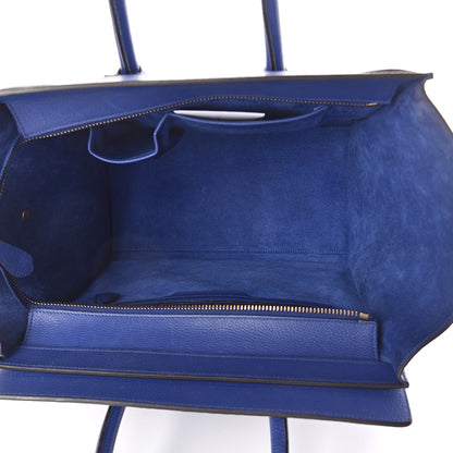 Celine Drummed Calfskin Mini Luggage Indigo 5 of 10