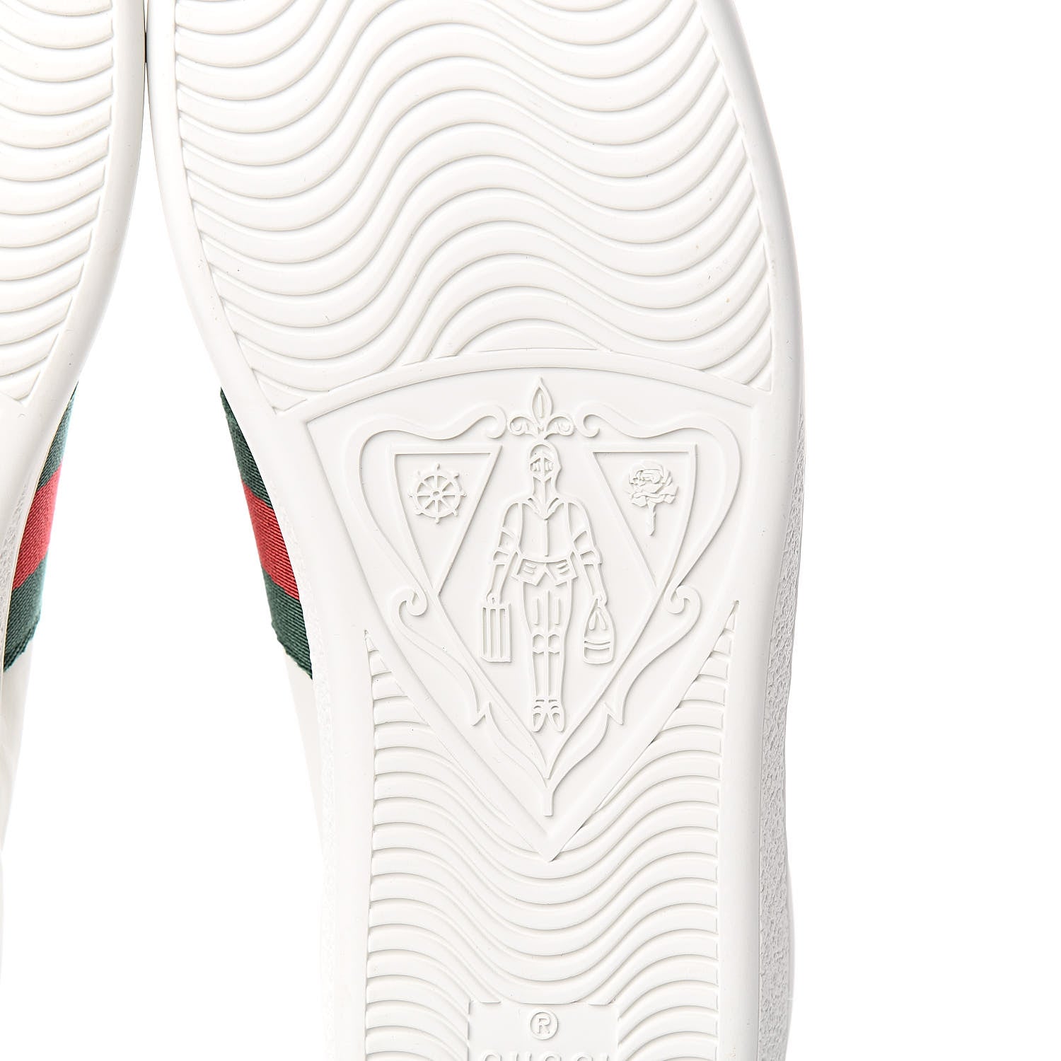 Gucci Calfskin Ayers Bee Embroidered Womens Ace Sneakers 36.5 White Green 7 of 9