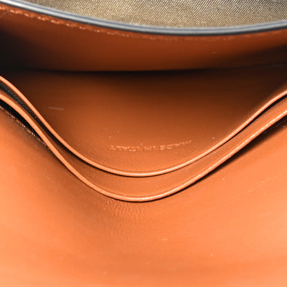 Celine Triomphe Canvas Calfskin Flap Card Holder Tan 5 of 6