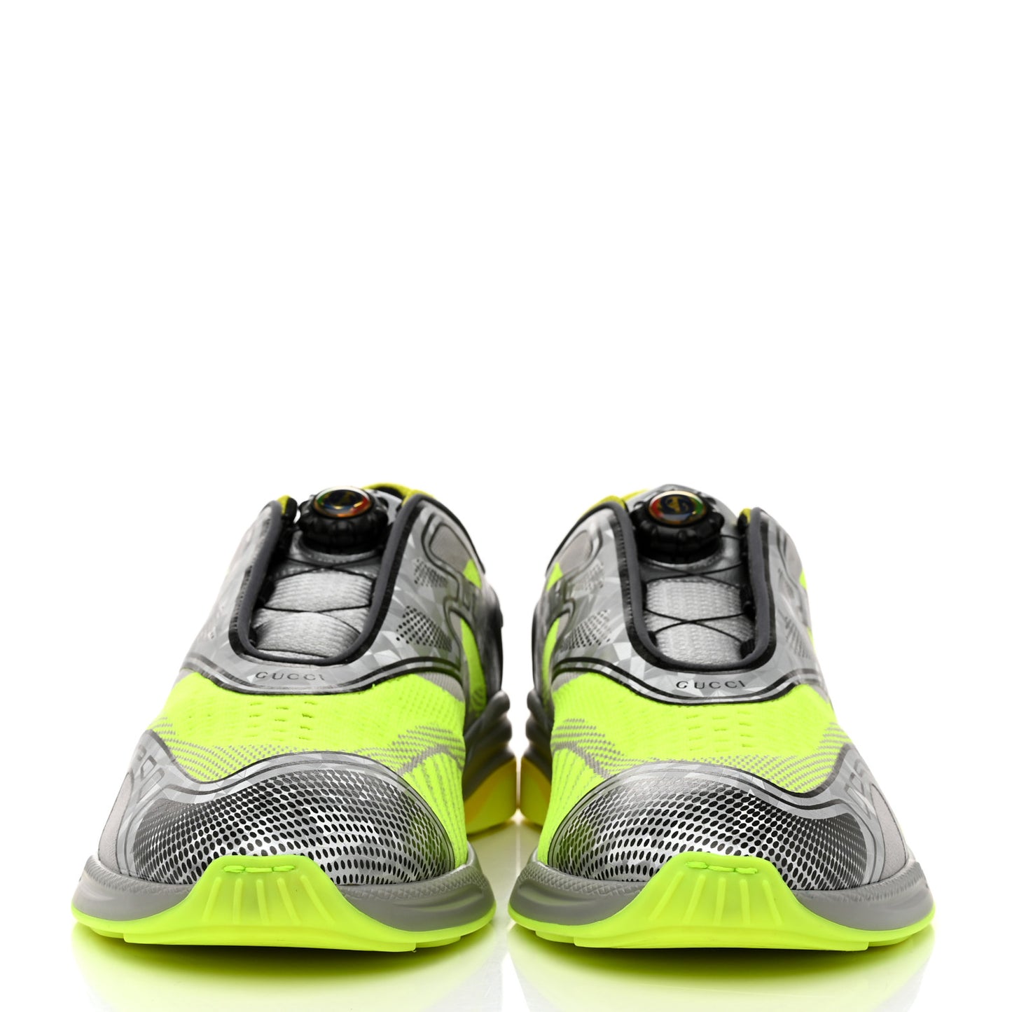 Fabric Mens Ultrapace R Mid Top Sneakers 11 Grey Neon Yellow Silver Loess