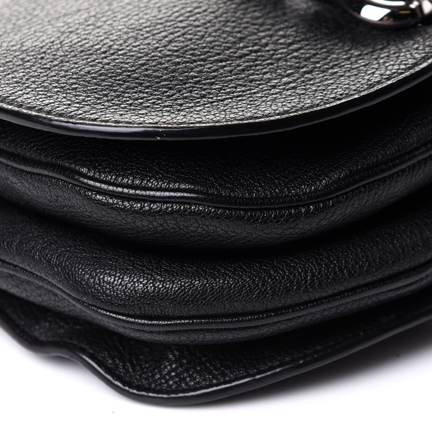 Miu Miu Goatskin Madras Flap Shoulder Bag Black 9 of 10