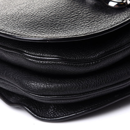 Miu Miu Goatskin Madras Flap Shoulder Bag Black 9 of 10