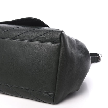 Saint Laurent Vintage Lambskin Chevron Monogram Medium Nolita Dark Green 7 of 10