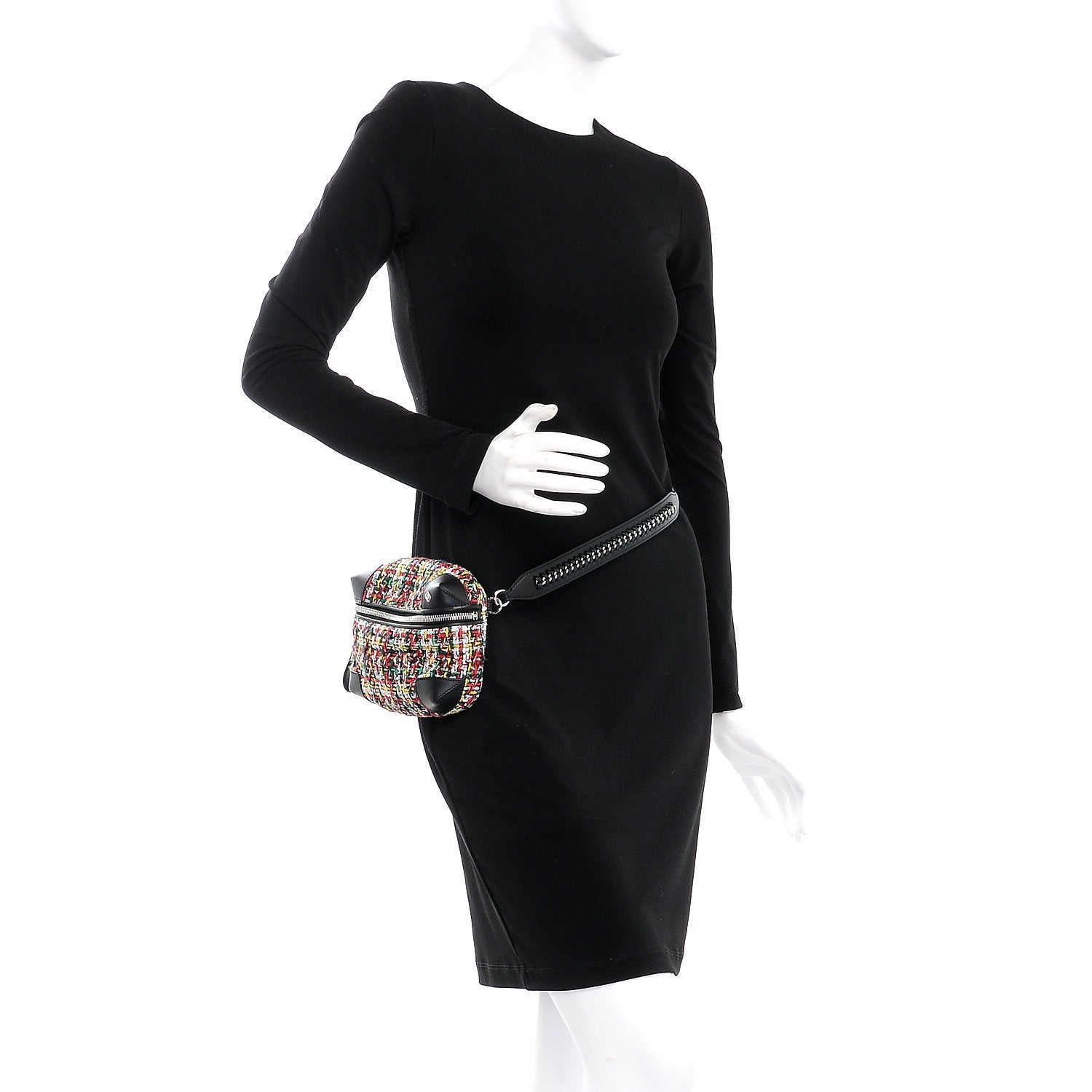 Chanel Tweed Calfskin Waist Bag Black Multicolor 2 of 10