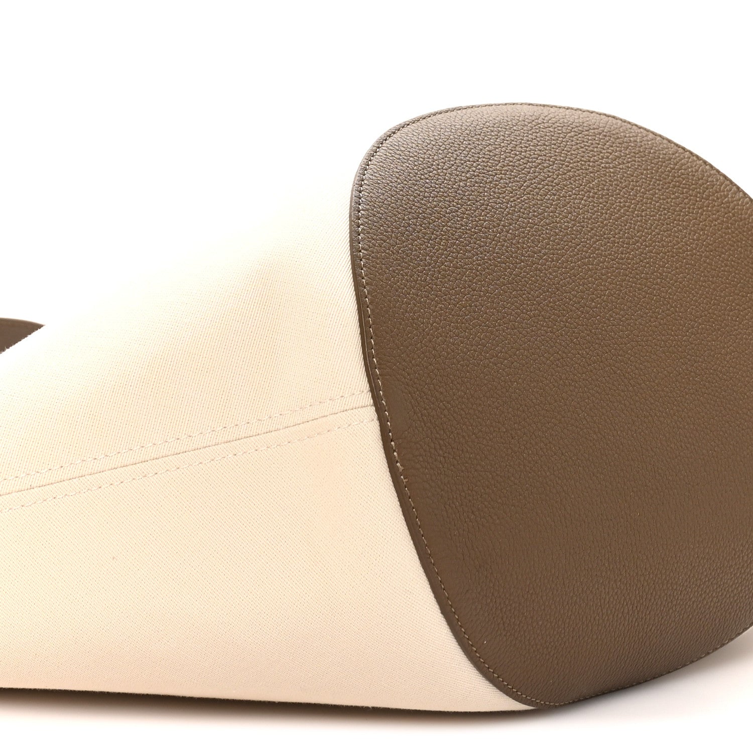 Khaite Canvas Calfskin Medium Lotus Tote Cream Dark Olive 8 of 9