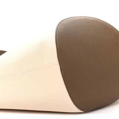 Khaite Canvas Calfskin Medium Lotus Tote Cream Dark Olive 8 of 9