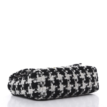Chanel Tweed Quilted Large 19 Flap Black Ecru White 3 of 9