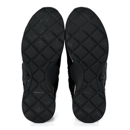 Chanel Stretched Fabric Velvet CC Womens Sneakers 41 Black 5 of 8