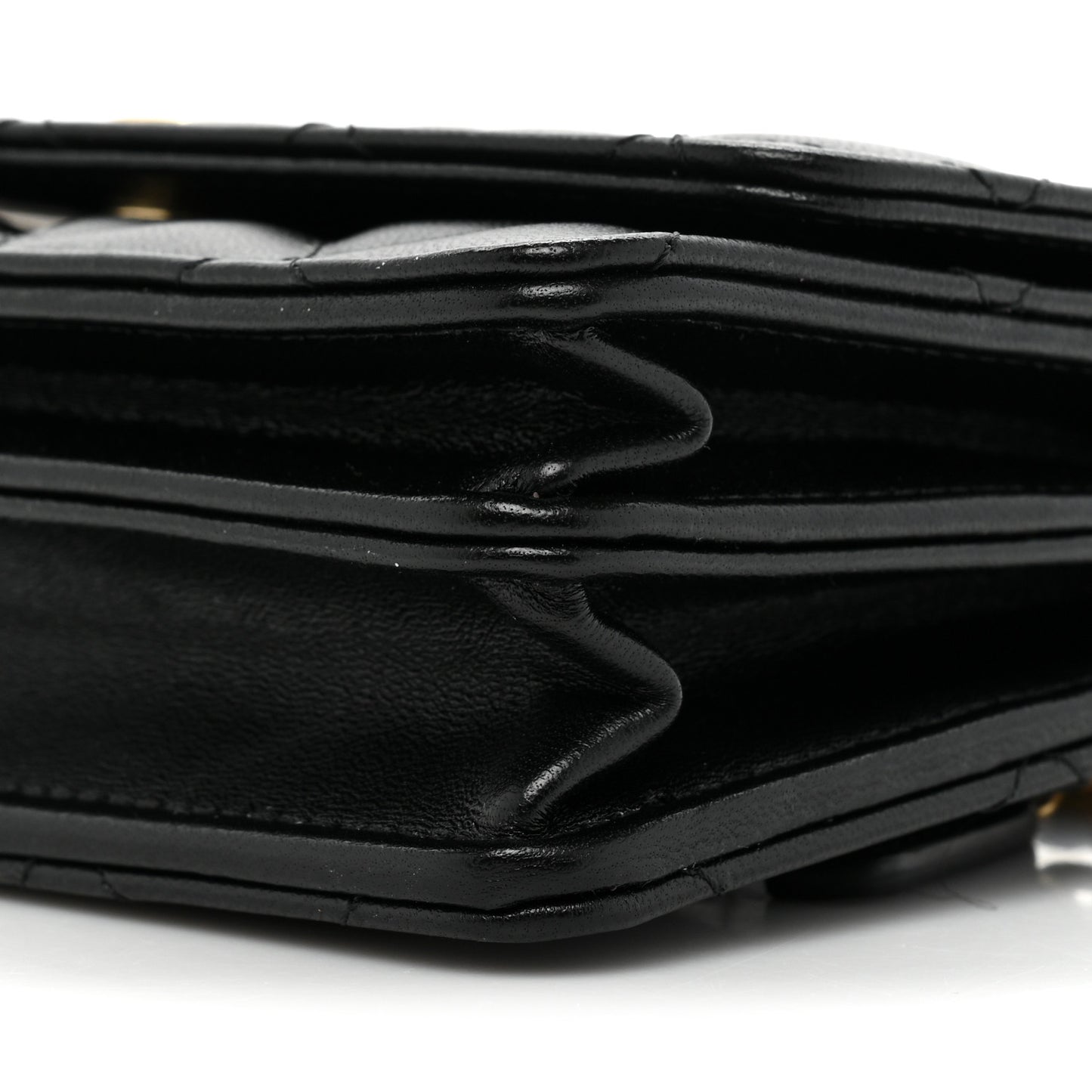 Lambskin Quilted CC Pearl Enamel Clutch on Chain WOC Black