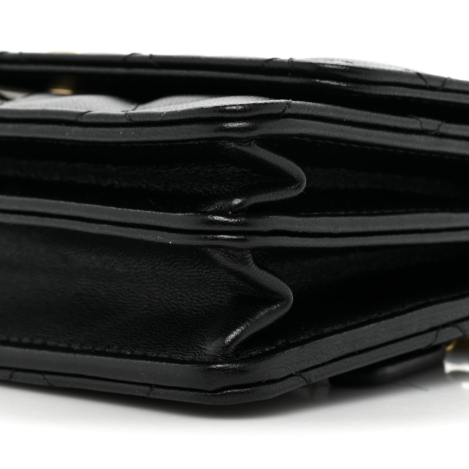 Chanel Lambskin Quilted CC Pearl Enamel Clutch on Chain WOC Black 11 of 13