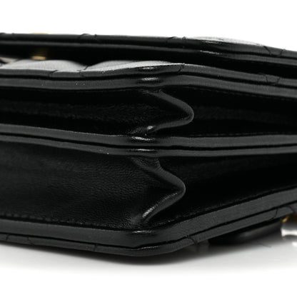 Chanel Lambskin Quilted CC Pearl Enamel Clutch on Chain WOC Black 11 of 13