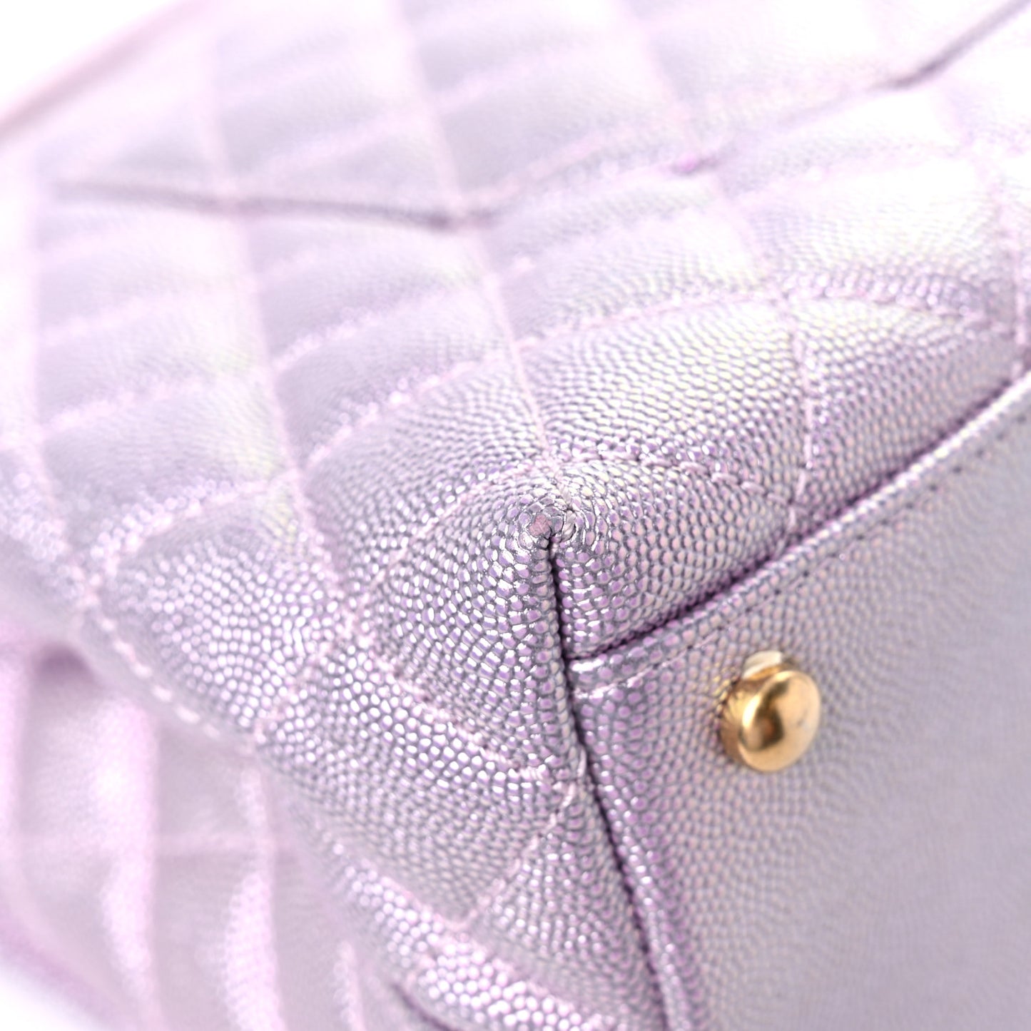 Metallic Caviar Quilted Small Coco Handle Flap Light Pink