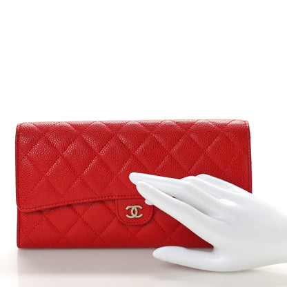 Chanel Caviar Quilted Travel Wallet Red 3 of 11