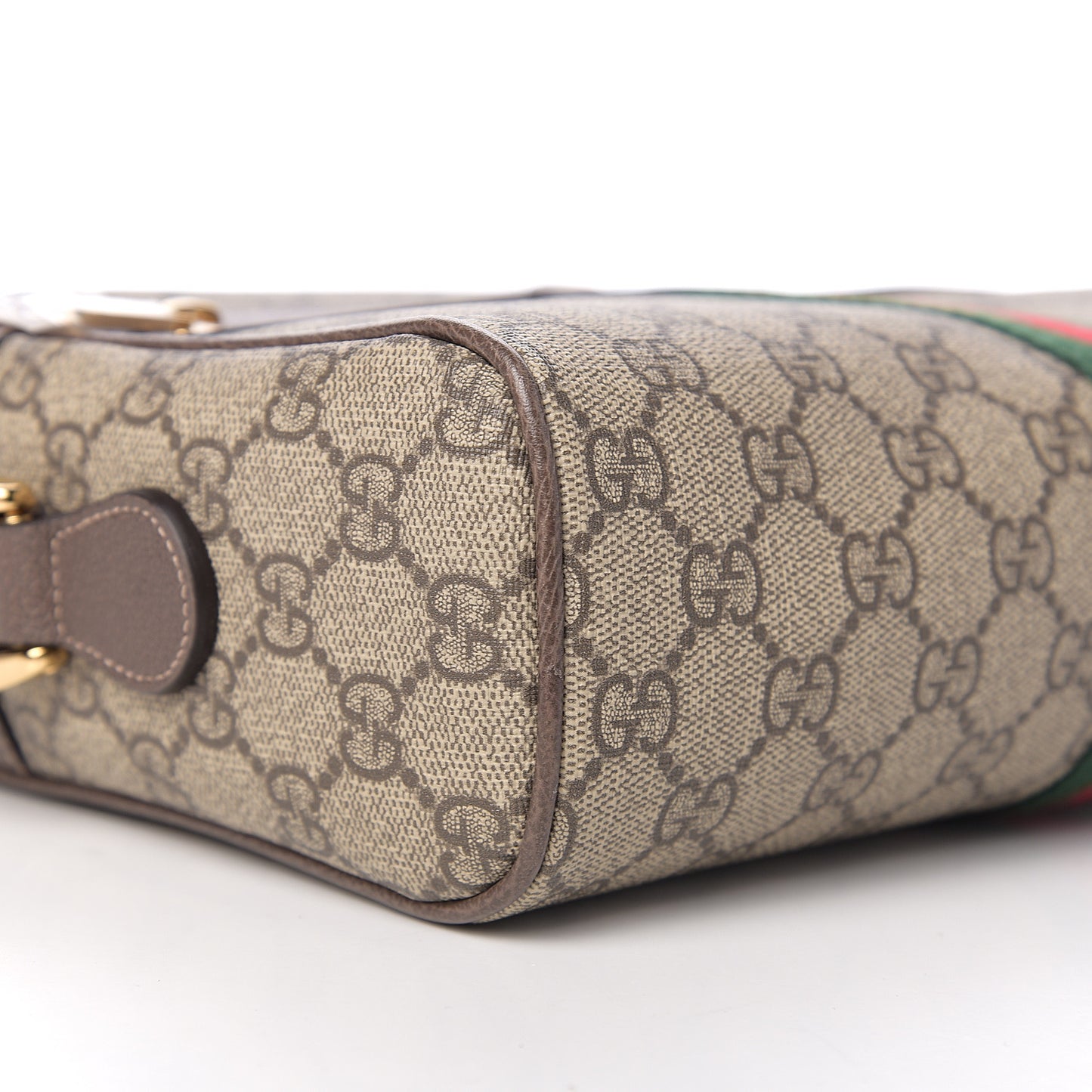 GG Supreme Monogram Web Small Ophidia Shoulder Bag Brown