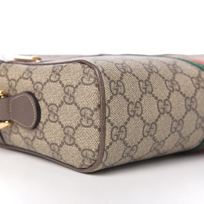 Gucci GG Supreme Monogram Web Small Ophidia Shoulder Bag Brown 7 of 9