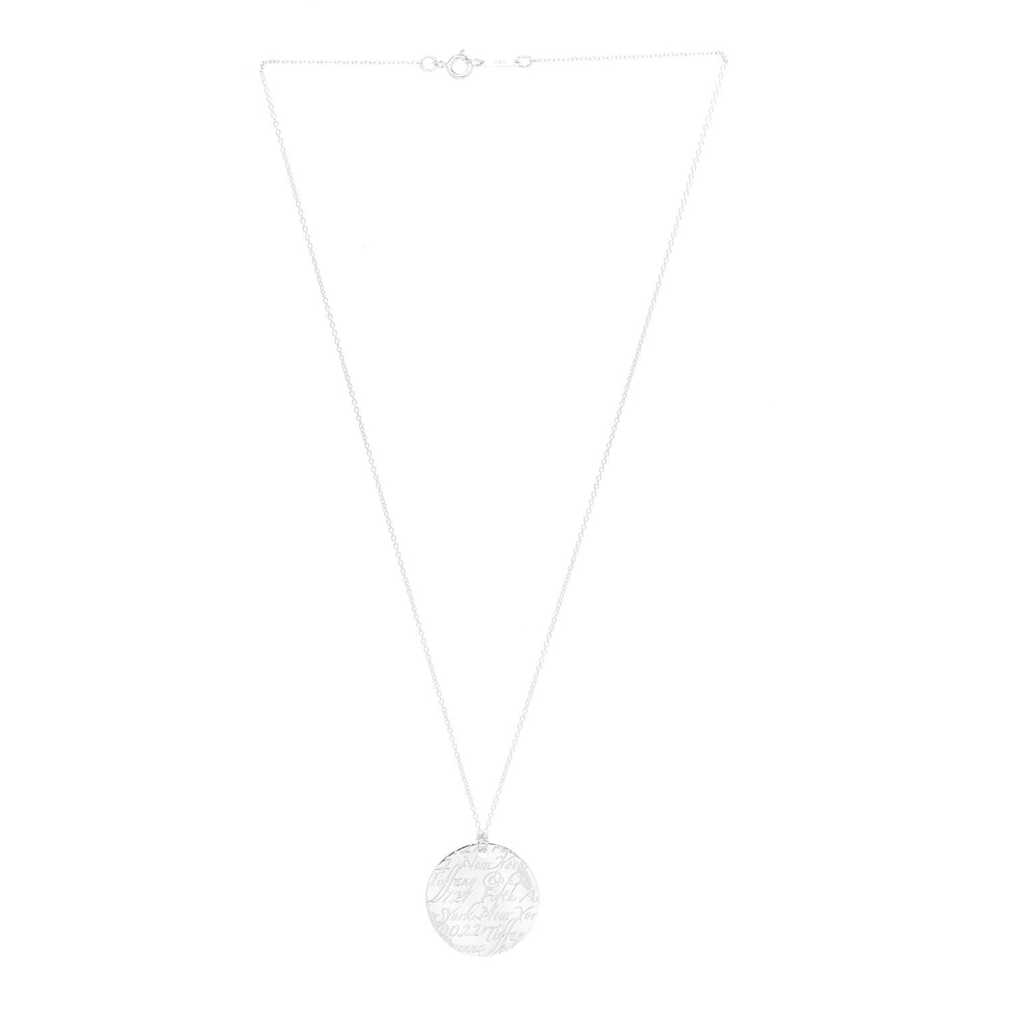 Sterling Silver Notes Round Pendant Necklace
