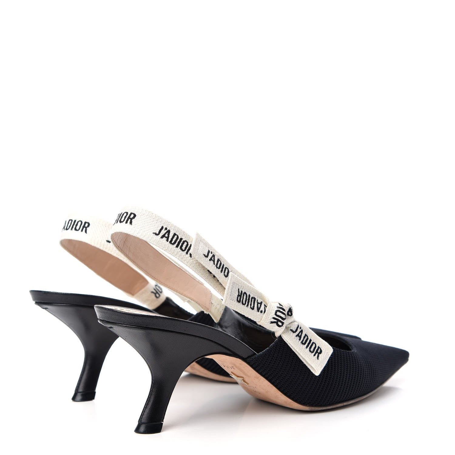 Christian Dior Technical Canvas Ribbon J Adior Slingback 65mm Pumps 40 Black 4 of 10