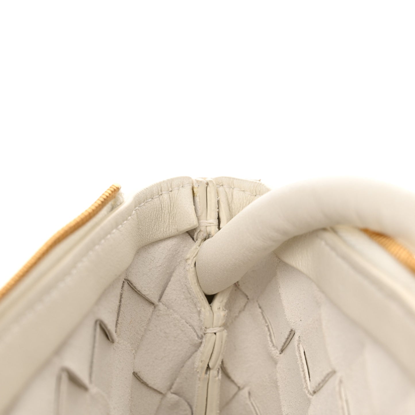 Nappa Intrecciato Medium Turn Pouch White