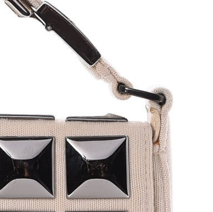 Canvas Studded Flap Off White