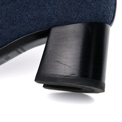 Hermes Knit Calfskin Volver Ankle Boots 36.5 Bleu Fonce 12 of 15