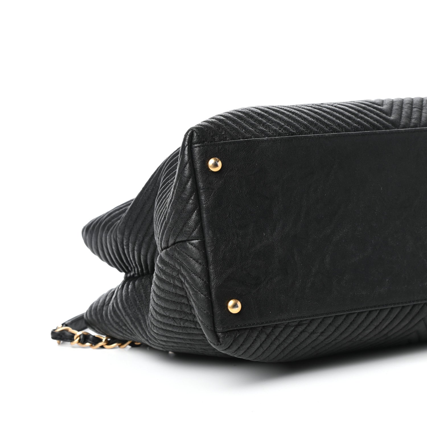 Chanel Wrinkled Lambskin Chevron Quilted Surpique Tote Black 8 of 9