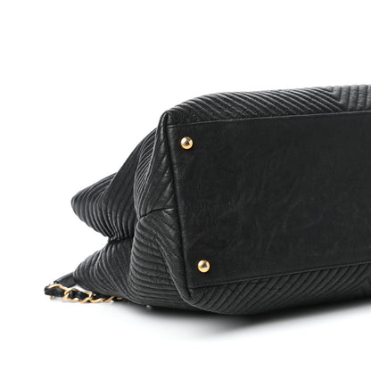 Chanel Wrinkled Lambskin Chevron Quilted Surpique Tote Black 8 of 9
