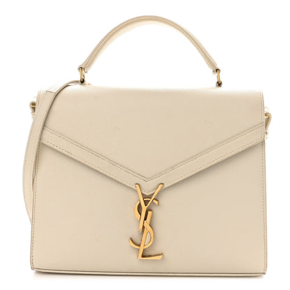 Saint Laurent Smooth Calfskin Medium Classic Monogram Cassandra Top Handle Crema Soft Rouge Legion 1 of 15