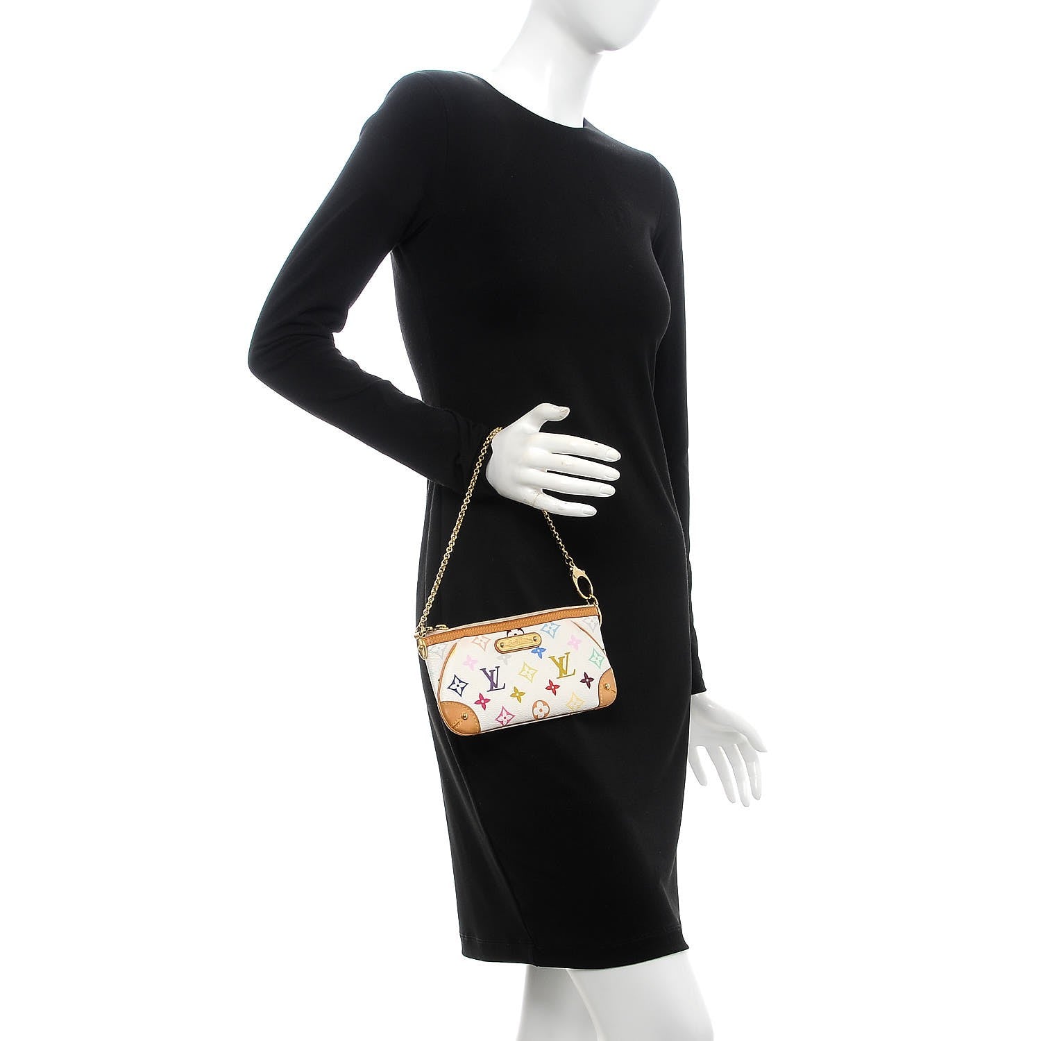 Louis Vuitton Monogram Multicolor Pochette Milla MM White 2 of 9