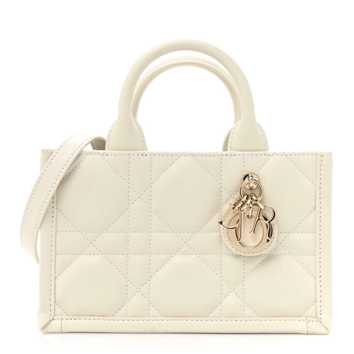 Calfksin Macrocannage Mini Book Tote White