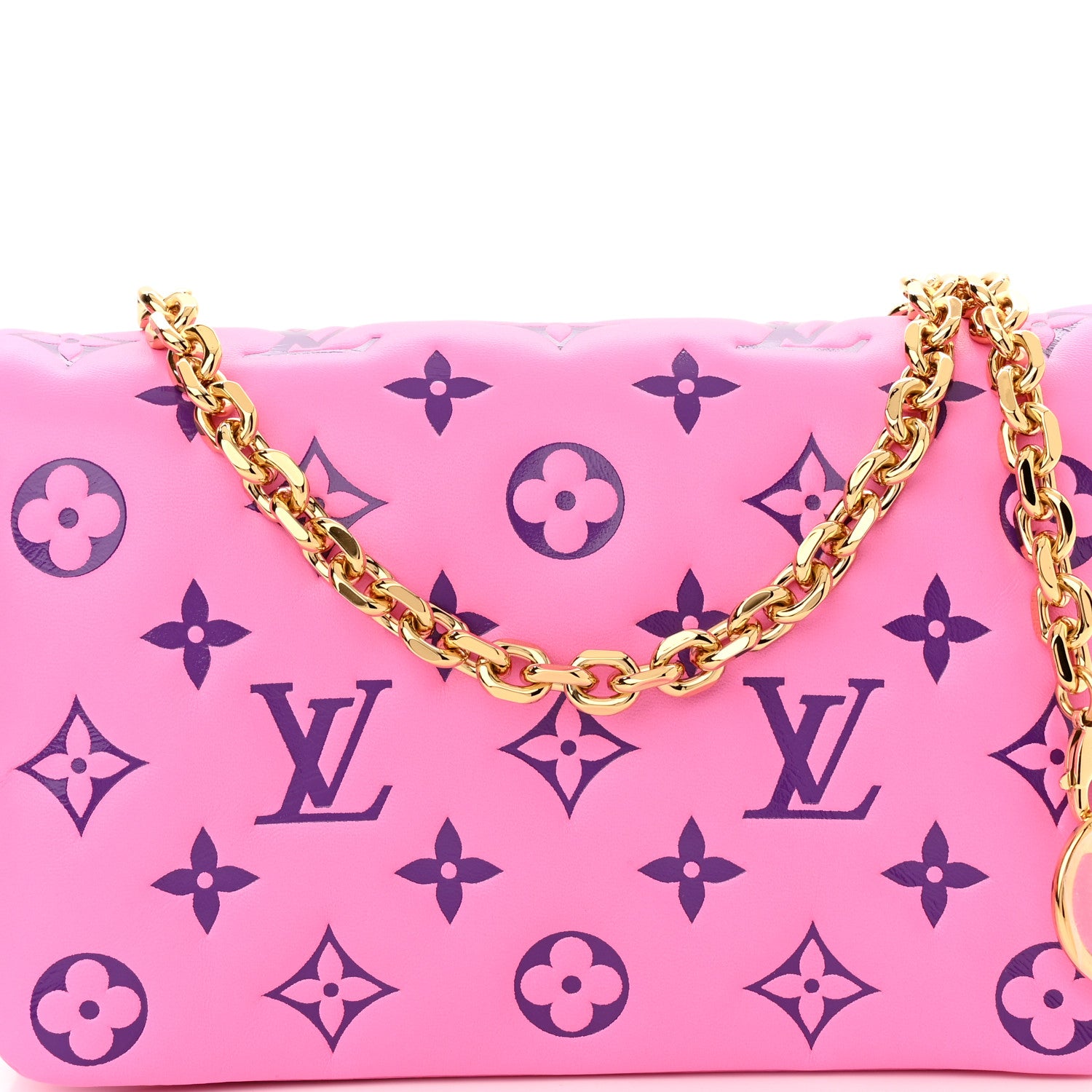 Louis Vuitton Lambskin Embossed Monogram Vuittamins Pochette Coussin Rose Violet 7 of 10
