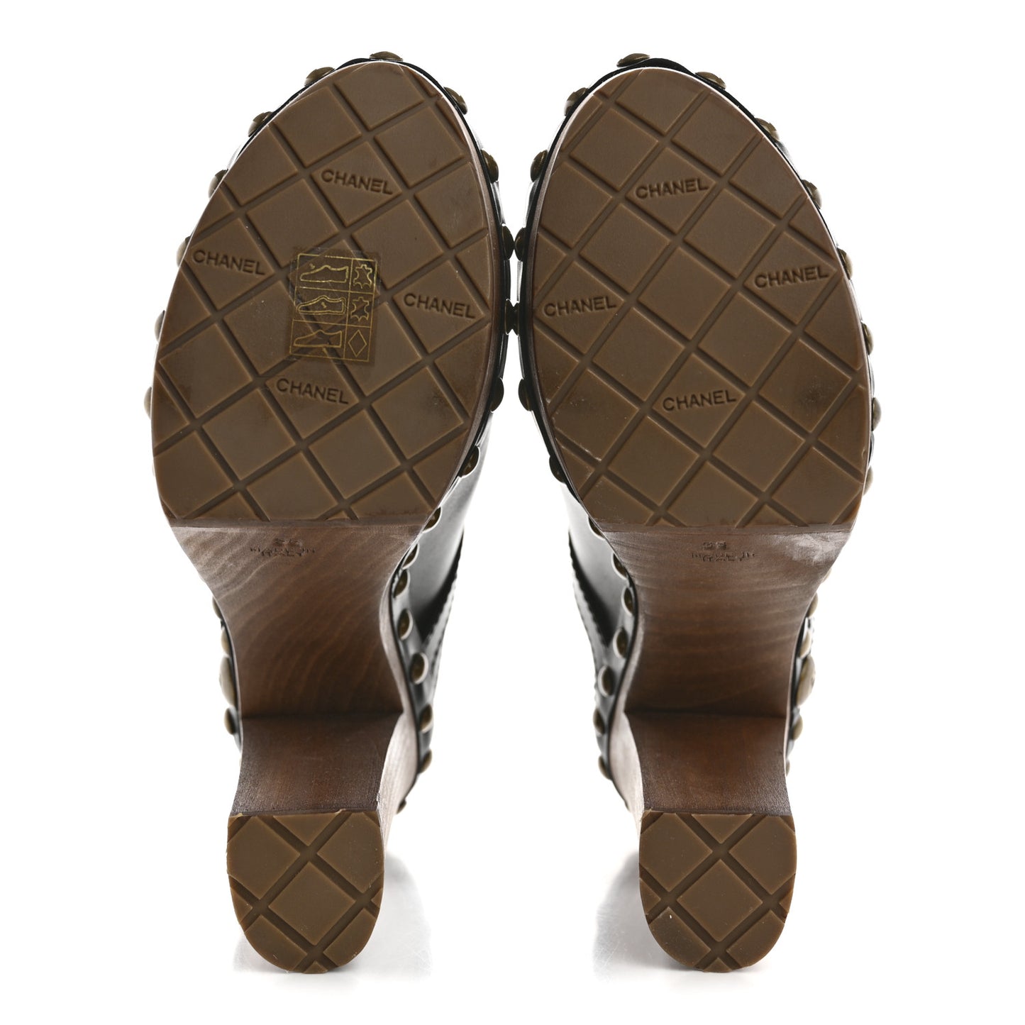 Calfskin Studded Clog 38 Black