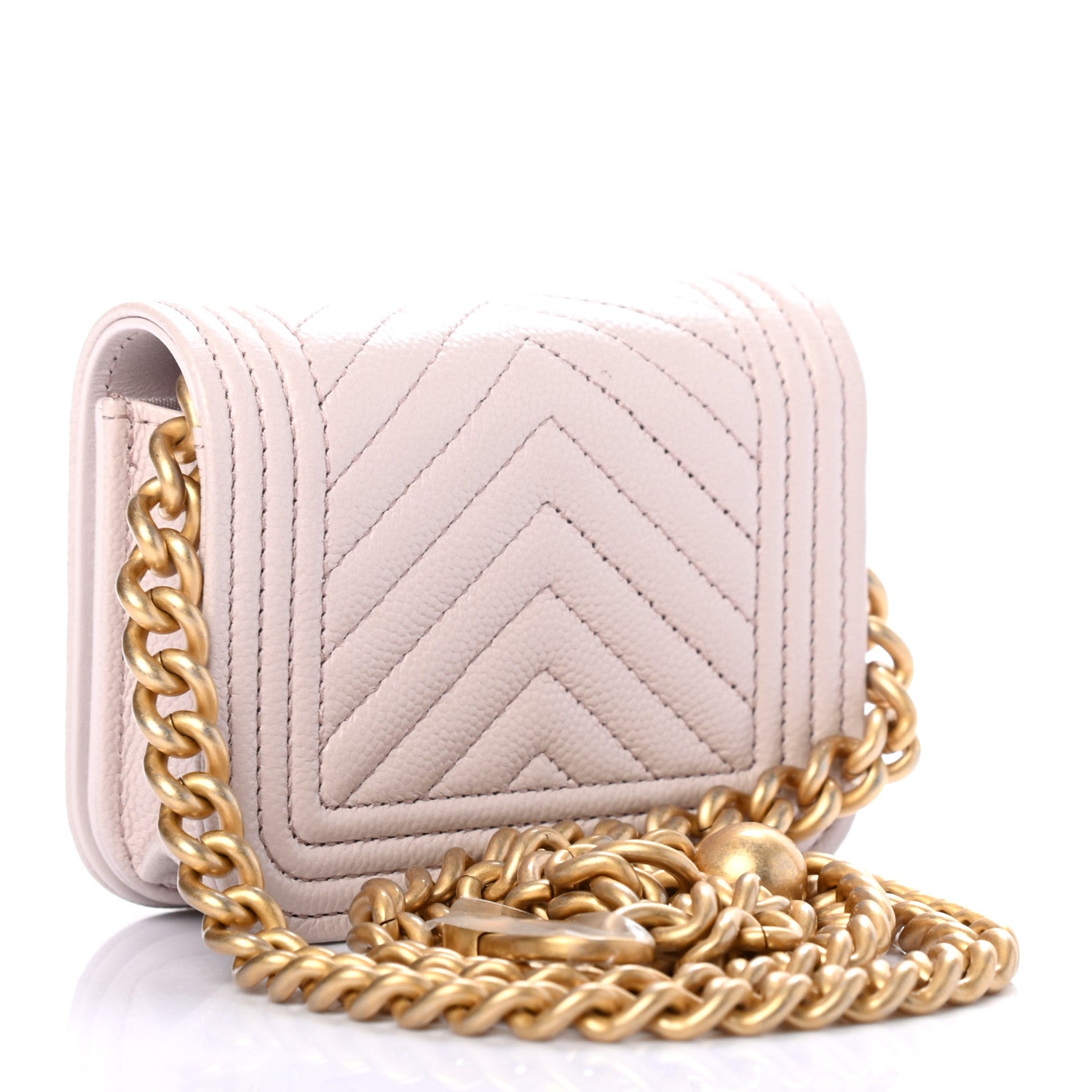 Chanel Caviar Chevron Boy Flap Waist Belt Bag Light Purple 2 of 6