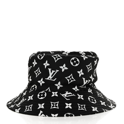 Louis Vuitton Nylon Monogram Reversible Bob Bucket Hat S Black White 6 of 14