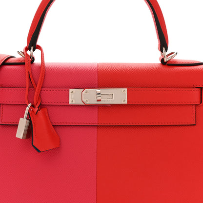 Hermes Epsom Casaque Kelly Sellier 28 Rouge Coeur Rose Extreme Bleu Zanzibar 8 of 12