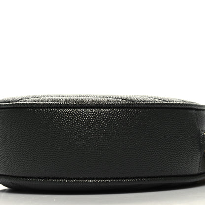 Saint Laurent Grain De Poudre Matelasse Chevron Quilted Round Vinyle Camera Bag New Vert Fonce 10 of 10